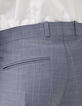 Men’s indigo check SLIM TRAVEL SUIT suit trousers-4