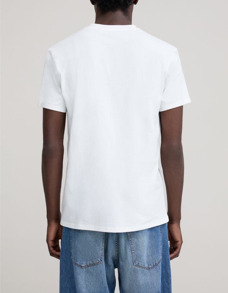 Camiseta blanca algod&oacute;n Torre Eiffel arty hombre-3
