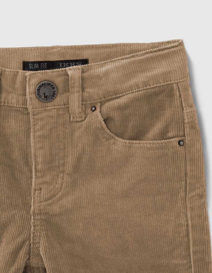 Boys&rsquo; mocha corduroy SLIM trousers-2