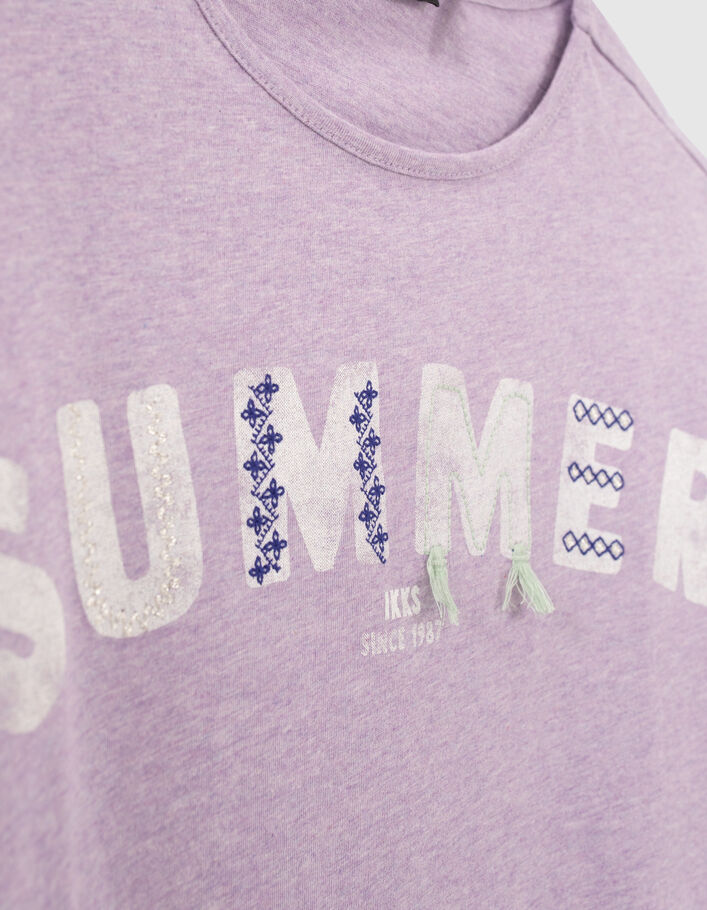 Lichtpaars cropped T-shirt met tekst meisjes - IKKS