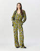 Blouse fluide verte imprimé floral Femme-1