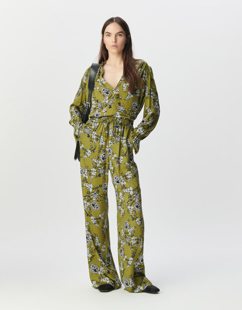 Blouse fluide verte imprimé floral Femme - IKKS