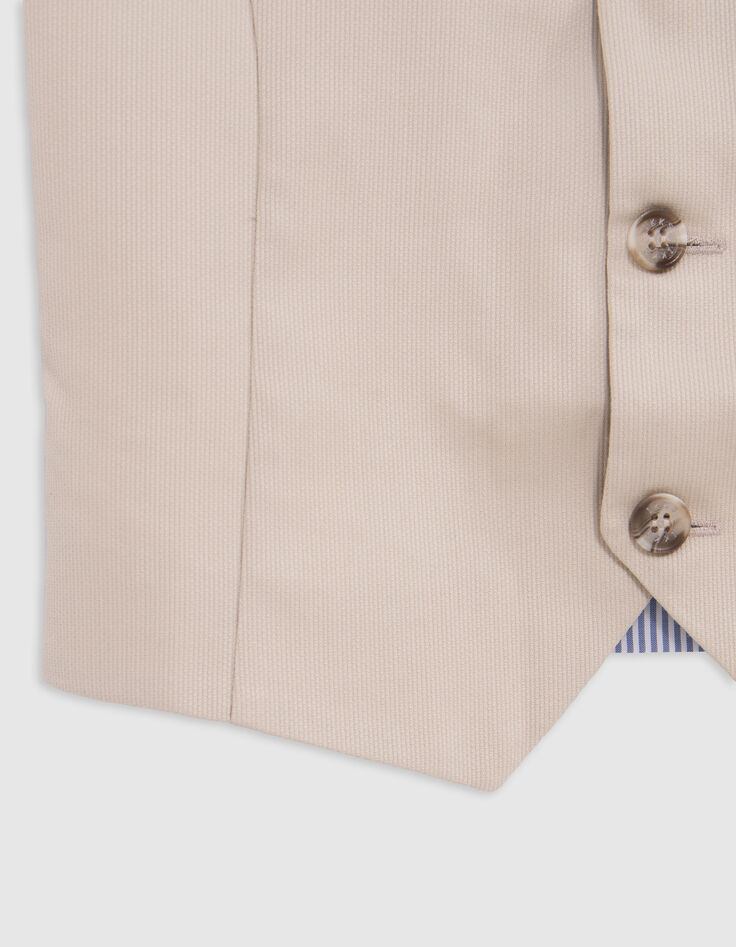 Chaleco de traje formal beige de niño-4