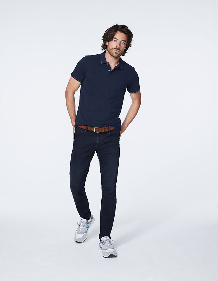 Polo marine détails vert anglais Homme-6
