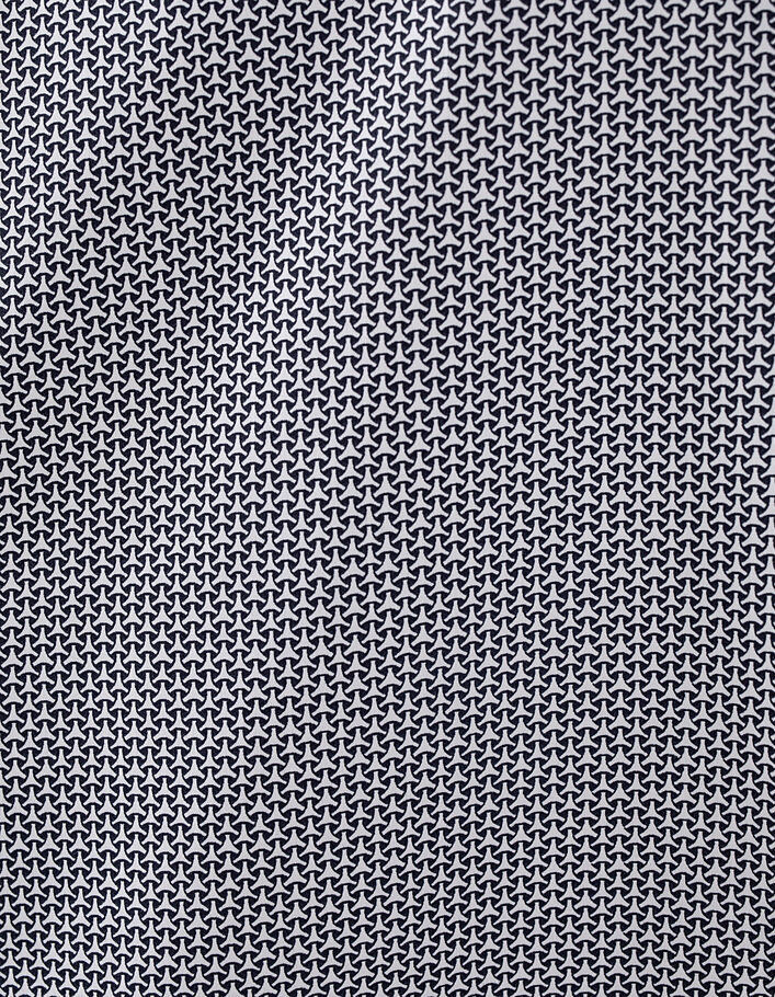 Blaues SLIM-Herrenhemd mit geometrischem Print EASY CARE - IKKS