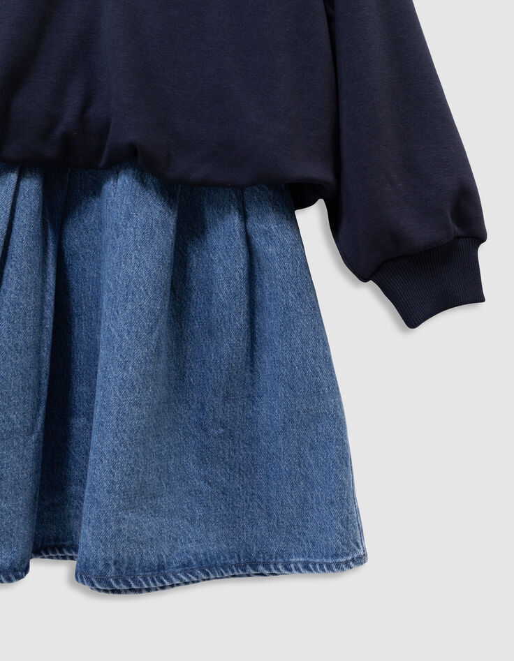 Girls’ 2-in-1 denim dress and zip-neck sweatshirt-7 Girls’ 2-in-1 denim dress and zip-neck sweatshirt-7