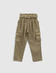 Kaki battlebroek in Lenzing™ Tencel Lyocell™meisjes-2