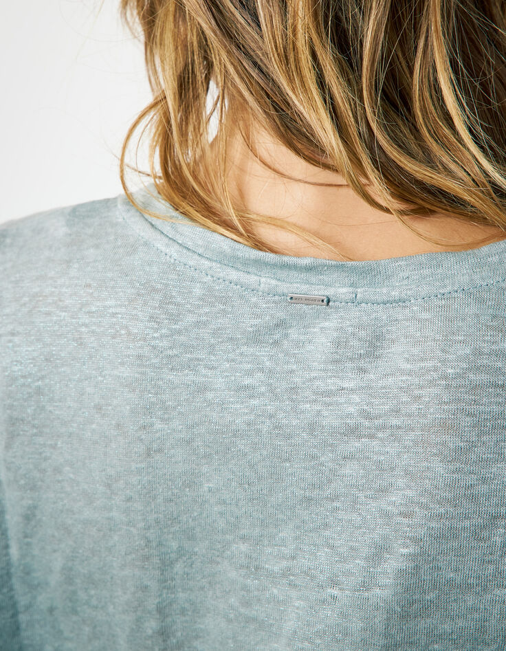 Amandel T-shirt linnen foil dames-5