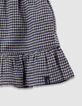 Short marine motif vichy à volants fille-4