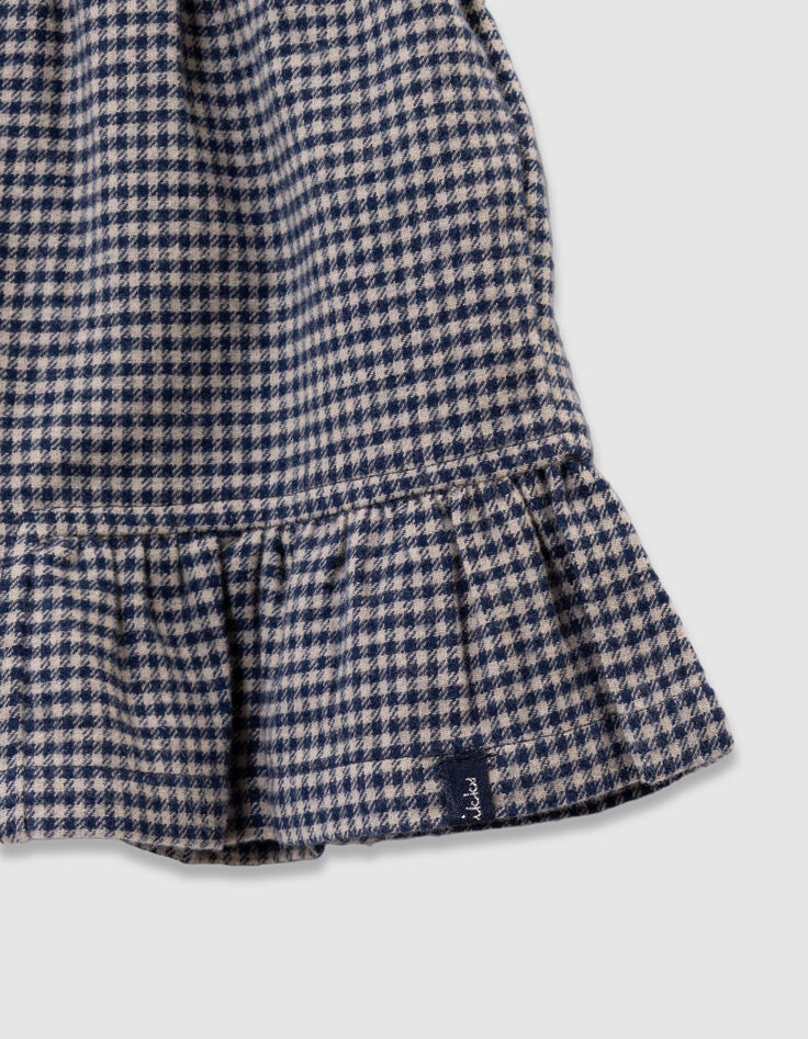 Short marine motif vichy à volants fille-4