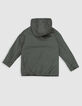 Veste kaki à capuche doublure éponge garçon-5