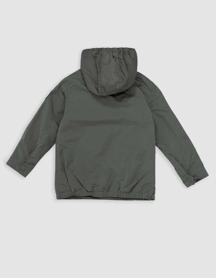 Veste kaki à capuche doublure éponge garçon-5