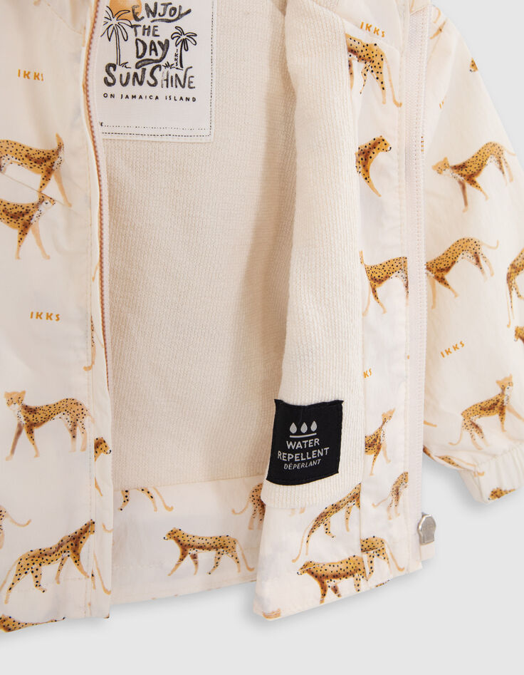 Coupe-vent &eacute;cru imprim&eacute; petites panth&egrave;res b&eacute;b&eacute; fille-6