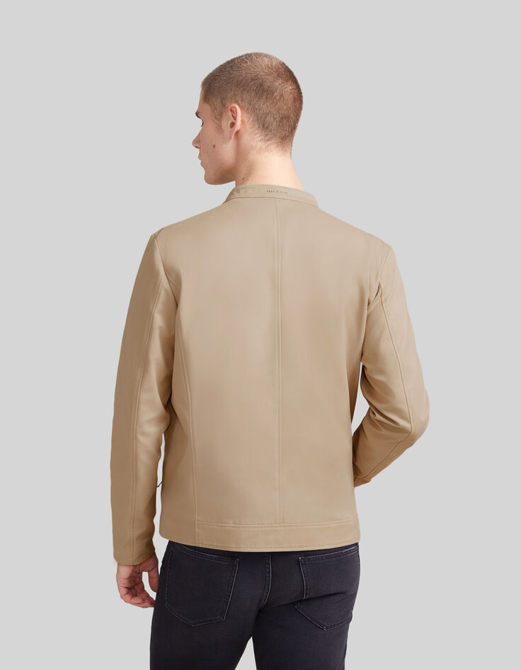 Kort beige jack ritszakken Heren-3