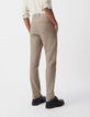 Gemêleerd beige SLIM chinobroek Heren-3