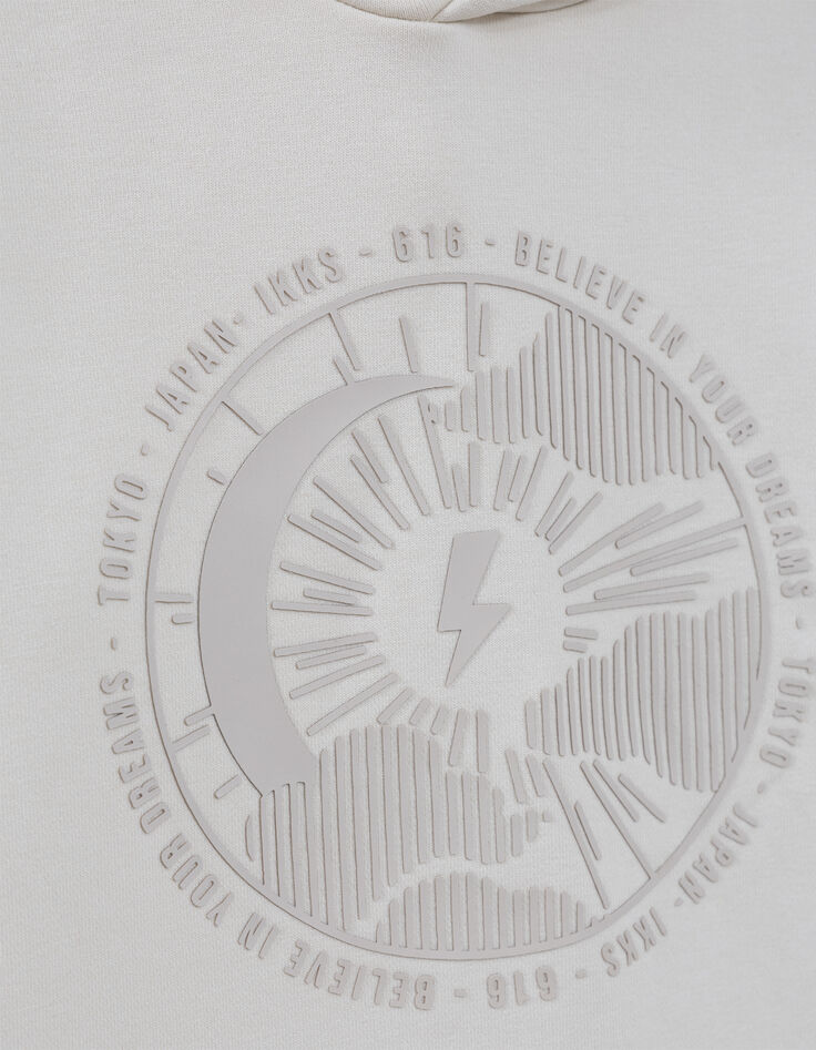 Sweat beige à capuche motif soleil-lune garçon-5