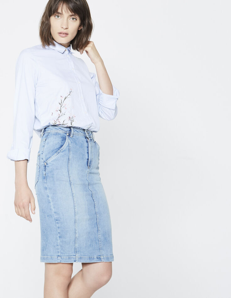 Jupe en denim femme-2