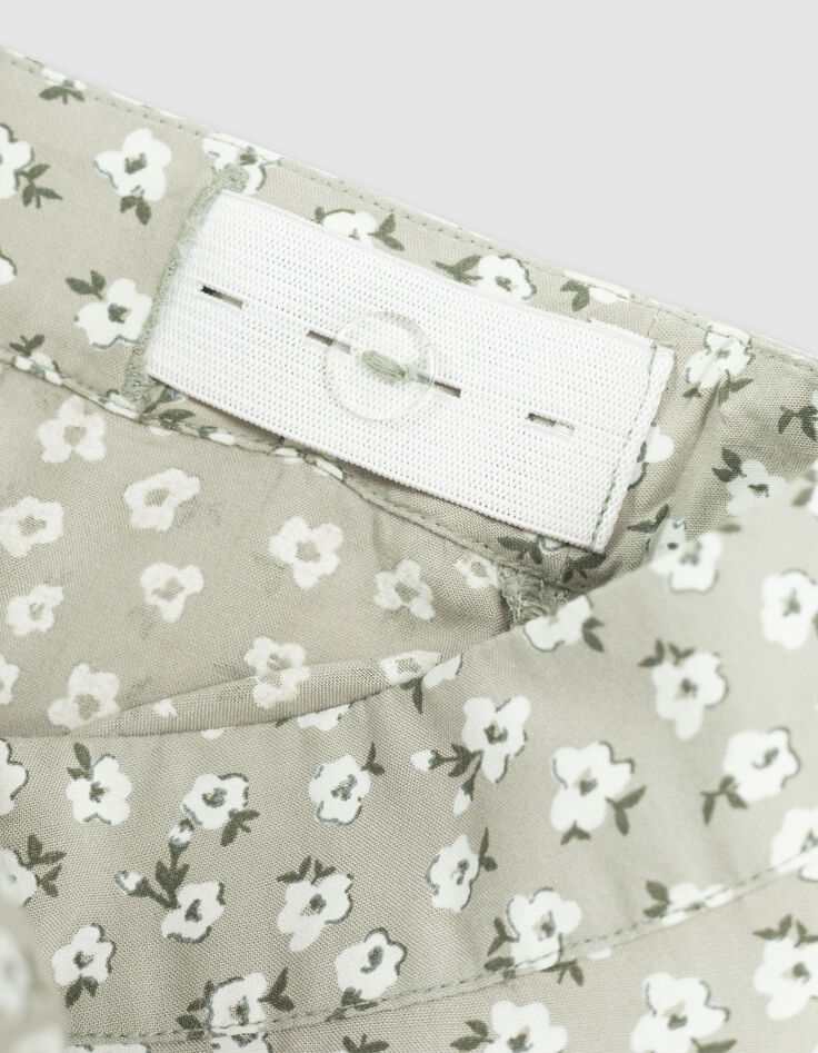 Jupe longue verte imprimé floral d'été fille-7