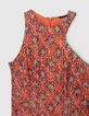 Dames midi-jurk met paillettenprint en arabesk print-5