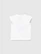Weißes Mädchen-T-Shirt mit blauem Glitzer-SMILEYWORLD-3