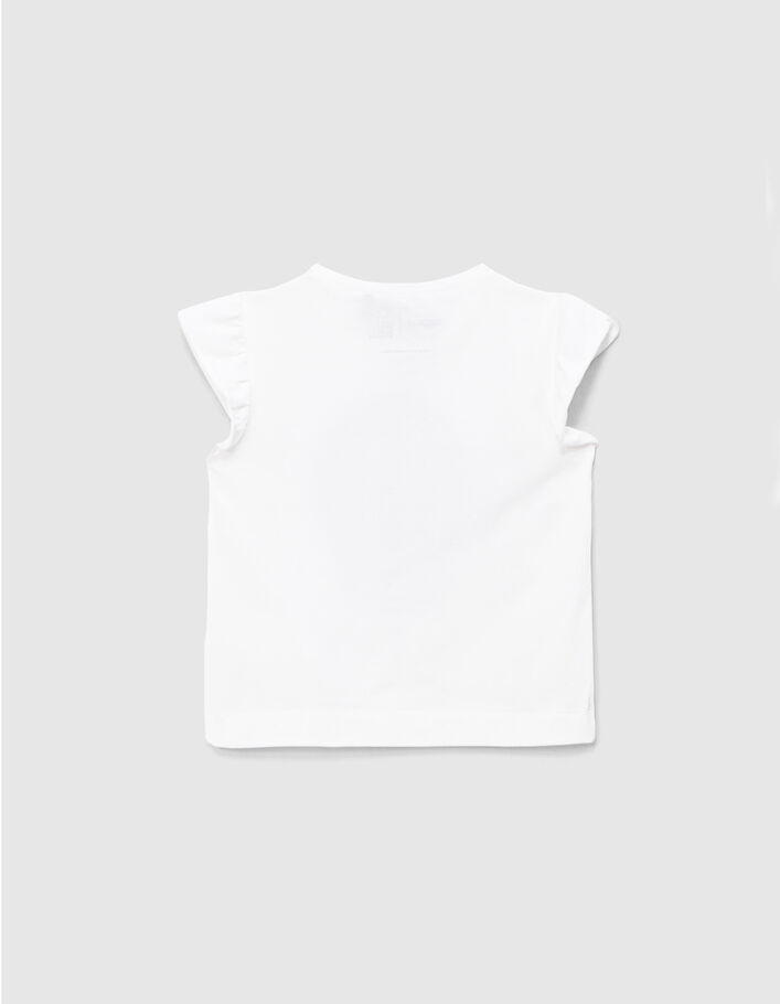 Girls’ white T-shirt with glittery blue SMILEYWORLD print - IKKS