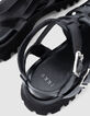 Sandales spartiate noires cuir Femme-7