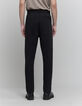 Jogpant noir molleton coutures devant Homme-3