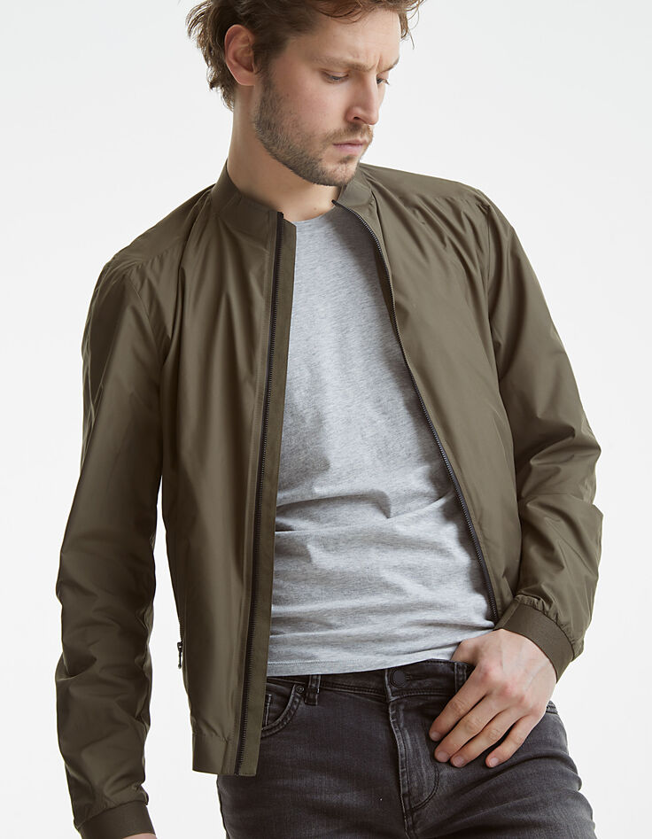 Blouson nylon kaki homme-1