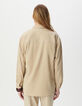Beiges Oversize-Damenhemd, Maxi-Taschen-3