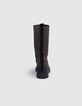 Bottes mi hautes en cuir chocolat semelles crantées femme-3
