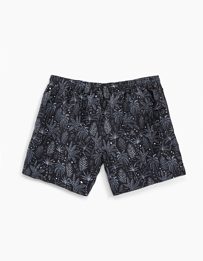 Men’s navy rock palm-tree print swim shorts - IKKS