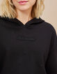 Sweat noir à capuche et message brodé I.Code-4