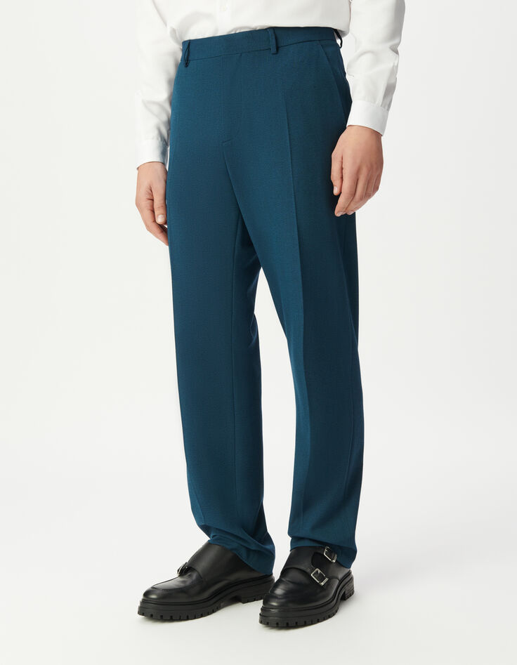 Pantalón de traje azul imitación hombre-2
