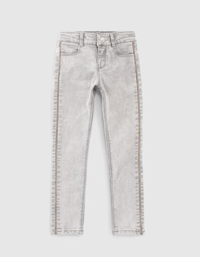 White Grey Slim-M&auml;dchenjeans mit Kettchen seitlich   - IKKS