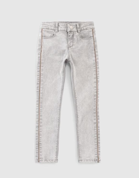 White grey slim jeans microkettinkje opzij meisjes  