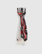 Foulard blanc cass&eacute; motif arty rock multico Femme-1