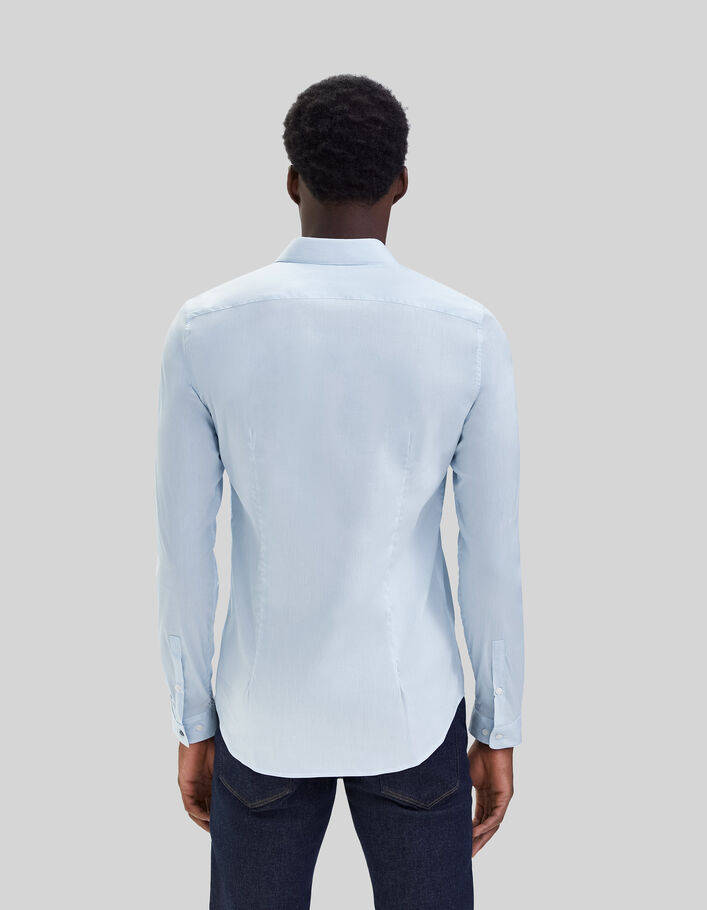 Himmelblaues SLIM-Herrenhemd mit feinen Streifen-2