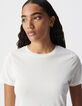 Tee-shirt écru col rond broderie chevrons dos Femme-3