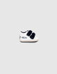 Witte sneakers met velcro en zwarte voering babymeisjes-1