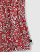 Mono corto rojo estampado floral bebé niña-6