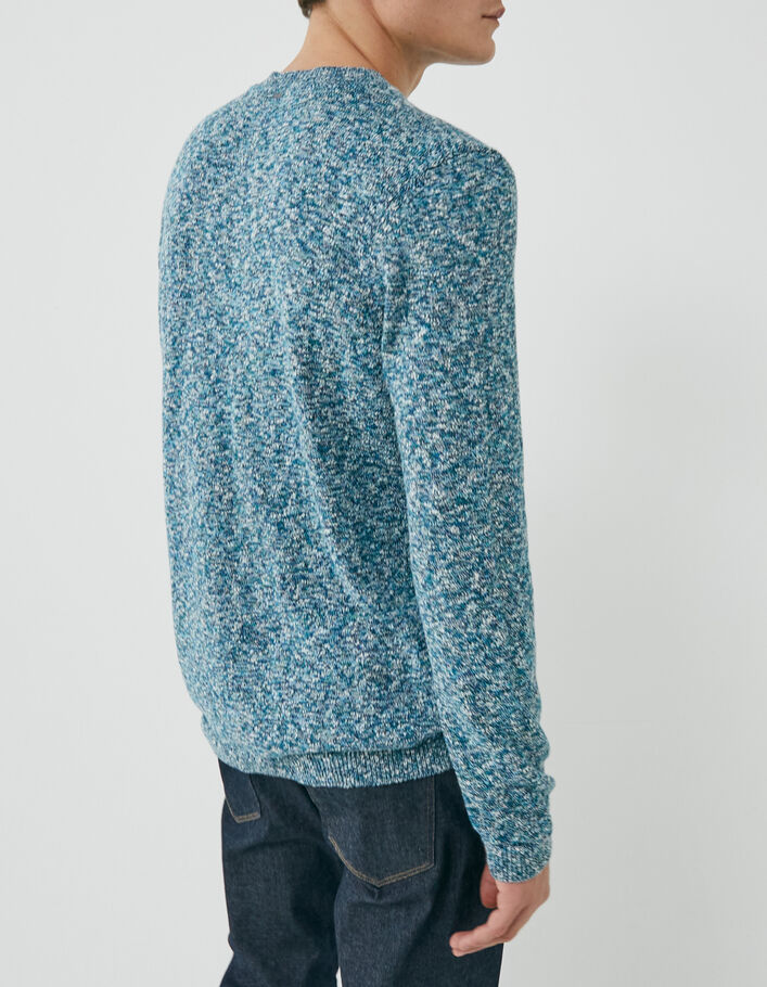 Men’s aqua mouliné knit sweater - IKKS