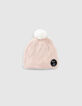 Gorro rosa claro punto purpurina forrado niña-1