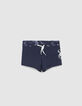 Bañador tipo boxer azul marino cintura estampado niño-1