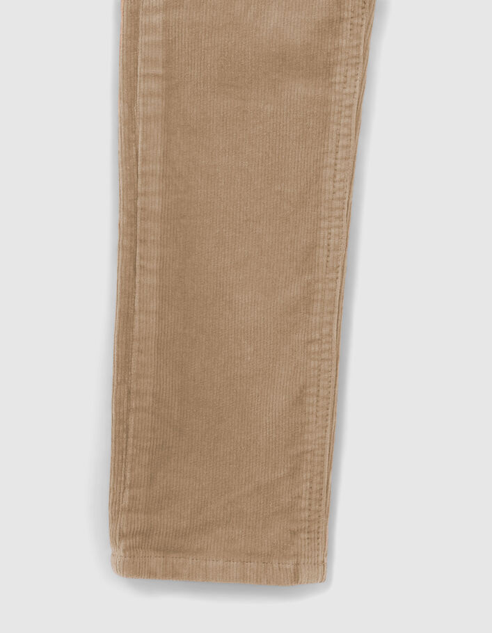 Pantalon SLIM moka en velours milleraies garçon-4