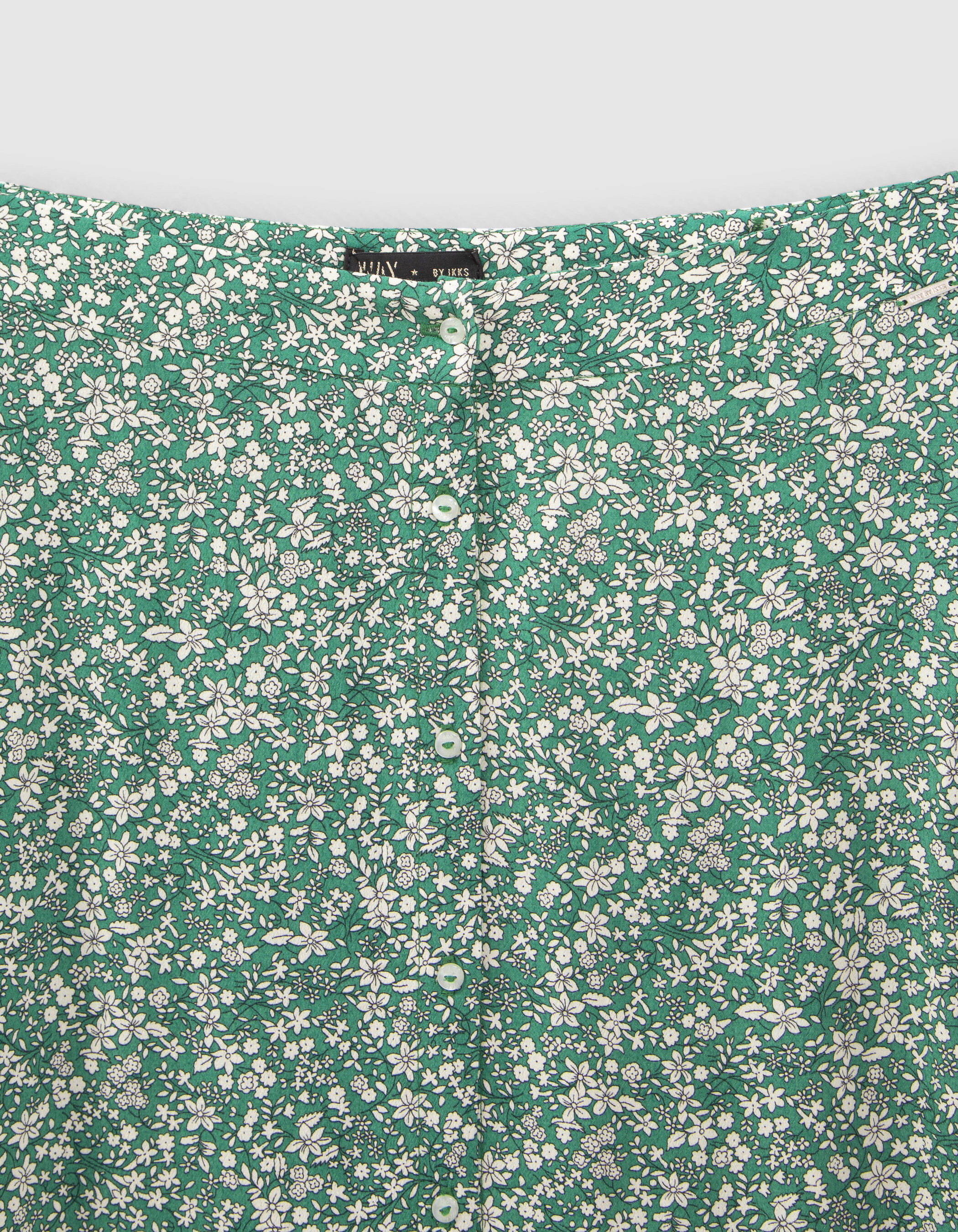 Falda larga verde ECOVERO™ estampado micro flores niña IKKS