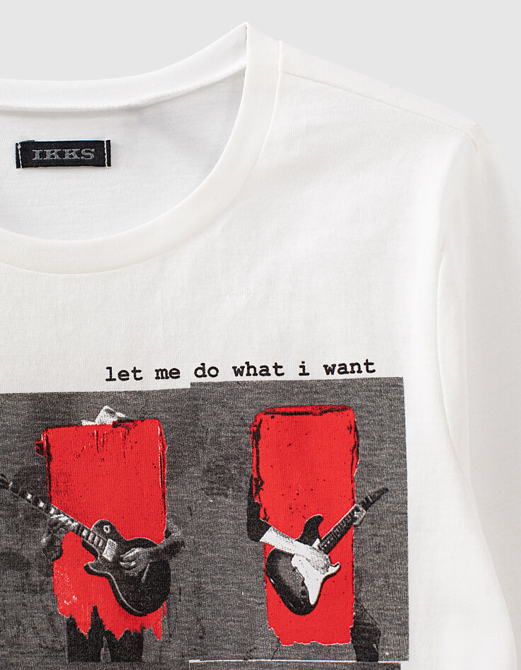 Tee-shirt blanc visuel rockers garçon-4