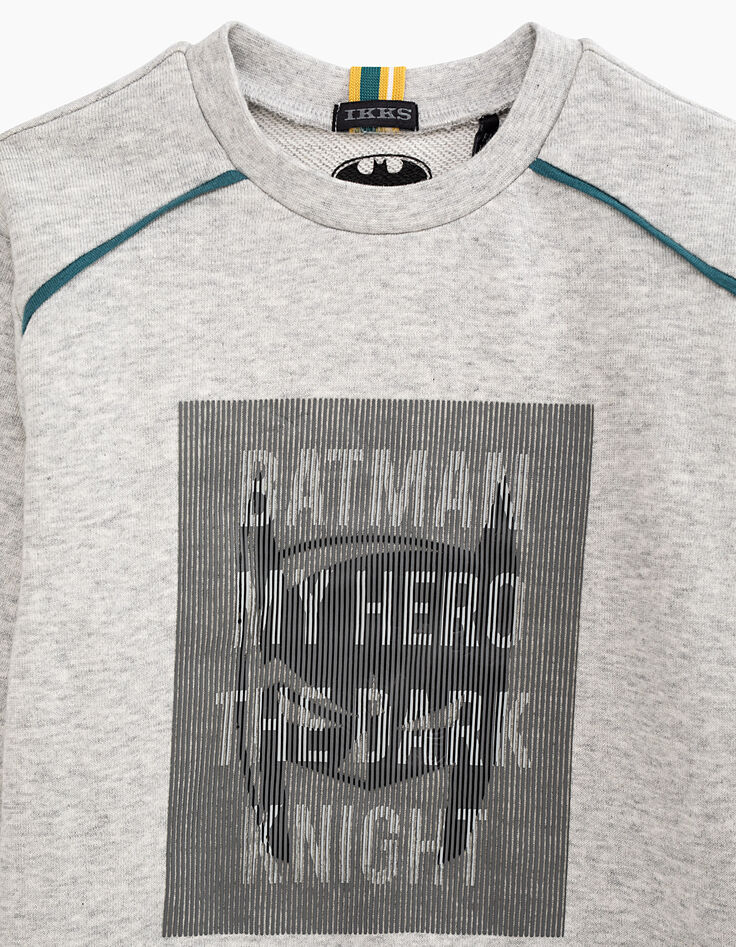 Sweat Batman gris print masque et flocage rayures garçon -2