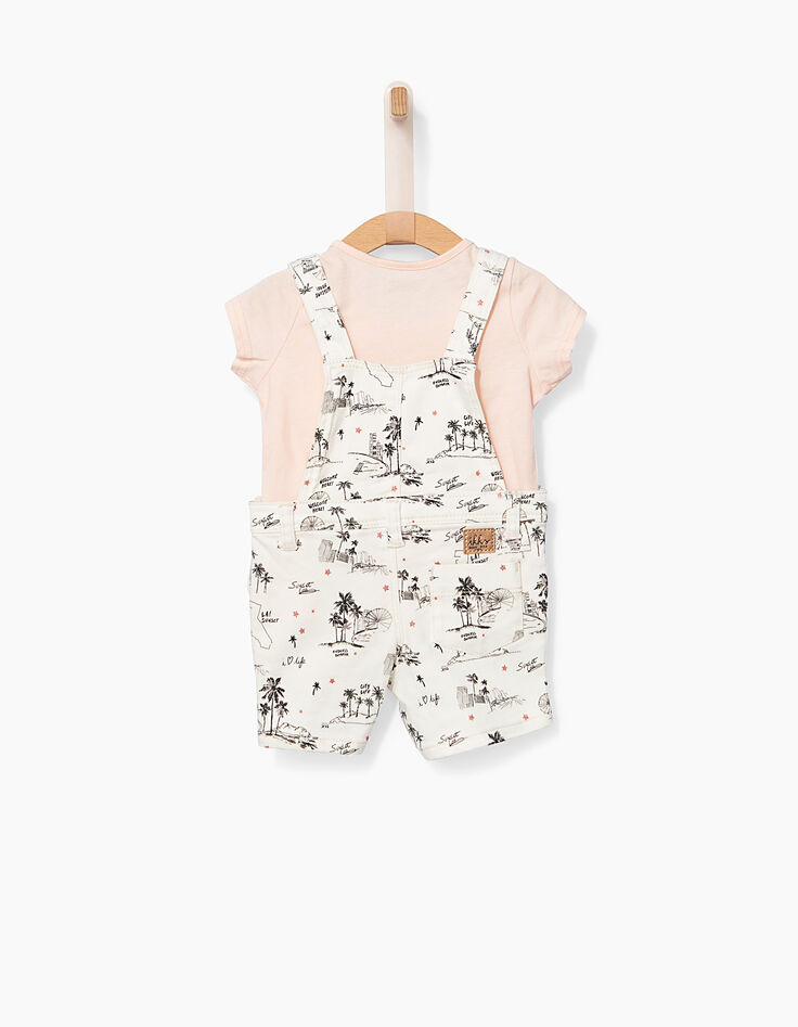 Conjunto camiseta rosa y peto bebé niña-2 Conjunto camiseta rosa y peto bebé niña-2