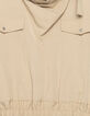 Top sans manches beige col montant bas élastiqué Femme-6
