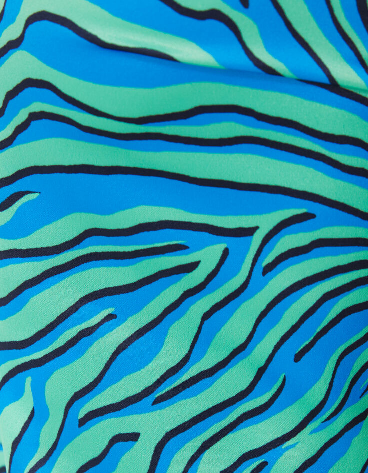 Bustier-foulard turquoise à imprimé zébré Femme-6